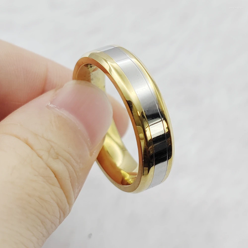 Wedding Rings USA Valentine's Day Jewelry Husband Man Golden Band Finger For Men Trending Jewellery 2025 Arrivals
