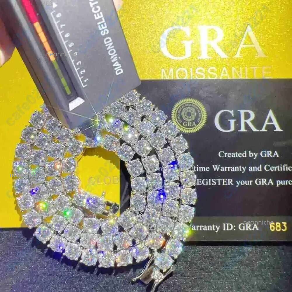 Designer Mosan Dia bracelets cuban k for men women sterg sier vvs iced out moissanite tennis bracelet 4mm Jewelry chain f8