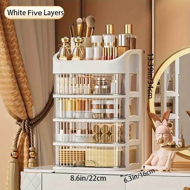 Cosmetic Storage Box Large Capacity Transparent Drawer Jewelry Makeup Storage Box Multi-layer Multi-functional Desktop Organizer J251115