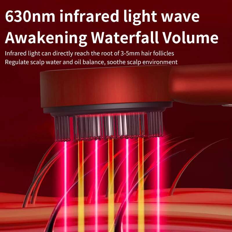 Electric Regrowth Brush with Infrared Light hine Acupoint Scalp Massage Anti-Hair Loss Exercise Hair Scrubber Combs