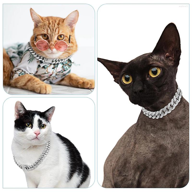 Update Rhinestone Dog Necklace Wear Resist Fashion Chain Rust Proof Glitter For Birthday Christmas Festival Pet Decor