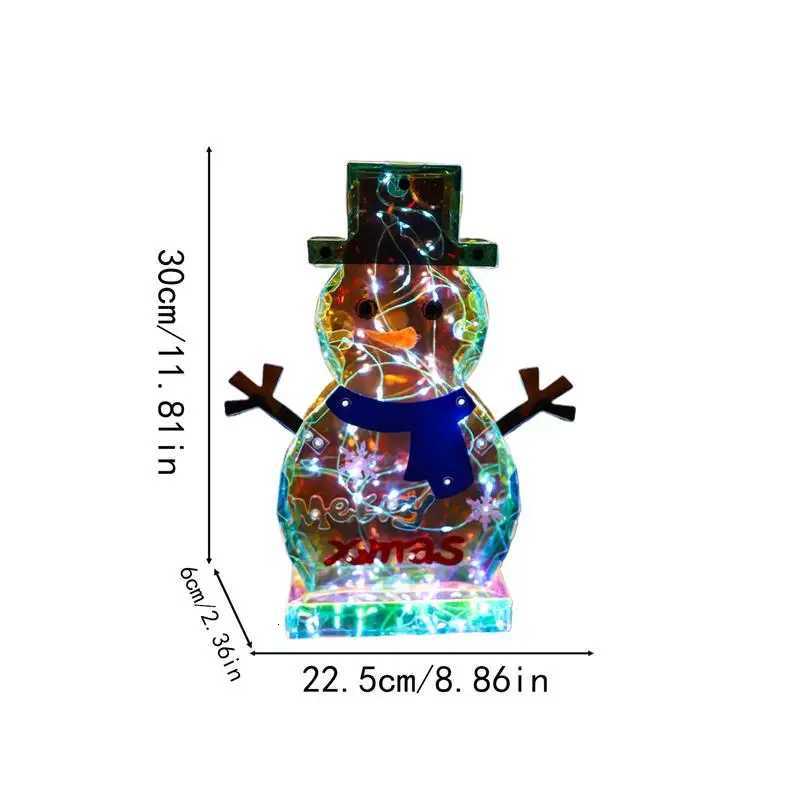 Prismatic Snowman 1181in Outdoor Christmas Snowman with LED Lights USB Rechargeable Winter Night Lights for Indoor Outdoor W251107