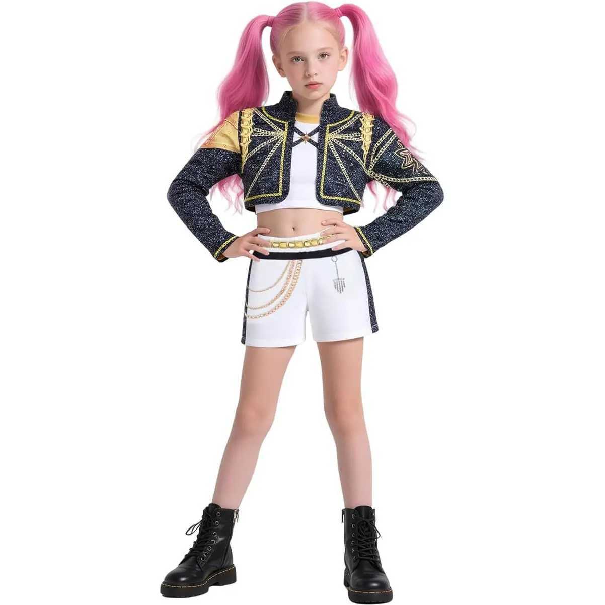 Hot Movie KPop Demon Hunters Costume Girl Cosplay KPop Singers Dance Role Halloween Demon Outfits Top Pants Accessories Set W251107