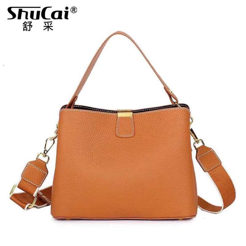Genuine Leather Women's New Handbag Fashion Crossbody Bag Female Large Capacity Black