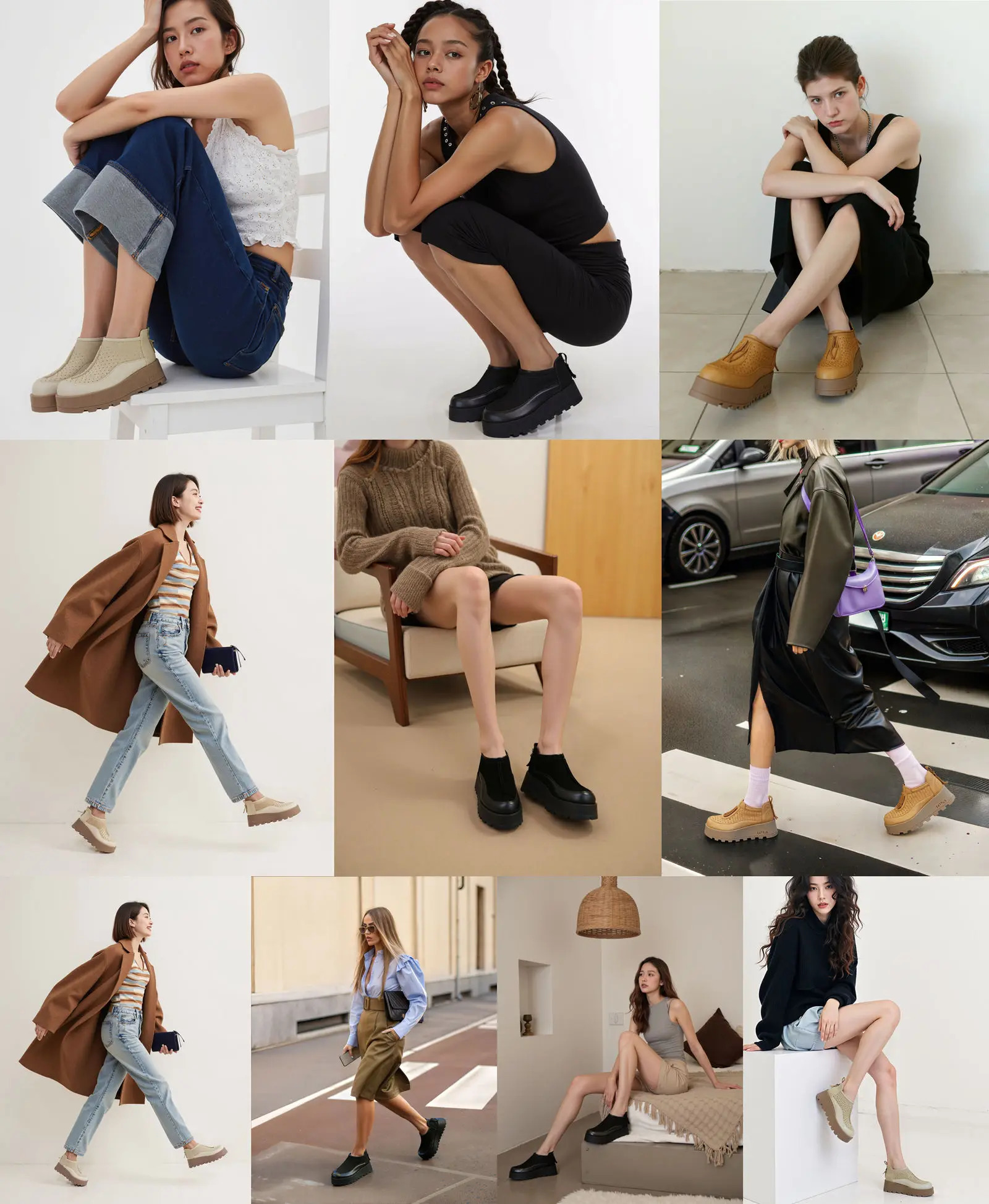 Fujin 6CM Suede Cow Genuine Leather Moccasins Women Platform Wedge Flats Women Shoes Ankle Booties Females ZIP Pumps Shoes 250402