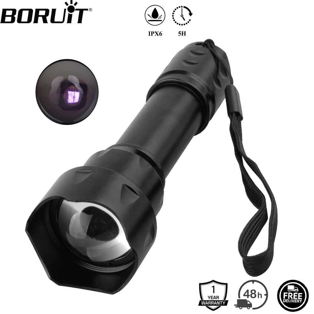 BORUiT T20 Infrared IR 850nm Night Vision LED Tactical Flashlight Zoom IPX6 Waterproof Torch Use 18650 Battery Hunting LanternW251106
