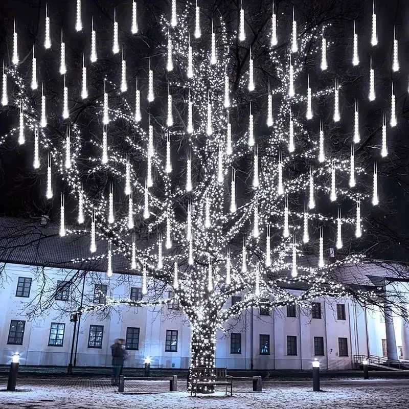 LED Meteor Shower Light Gorgeous Street String Light 32/24/16/8 Tubes Waterproof 2025 Christmas Party Garden Holiday Decorations W251107