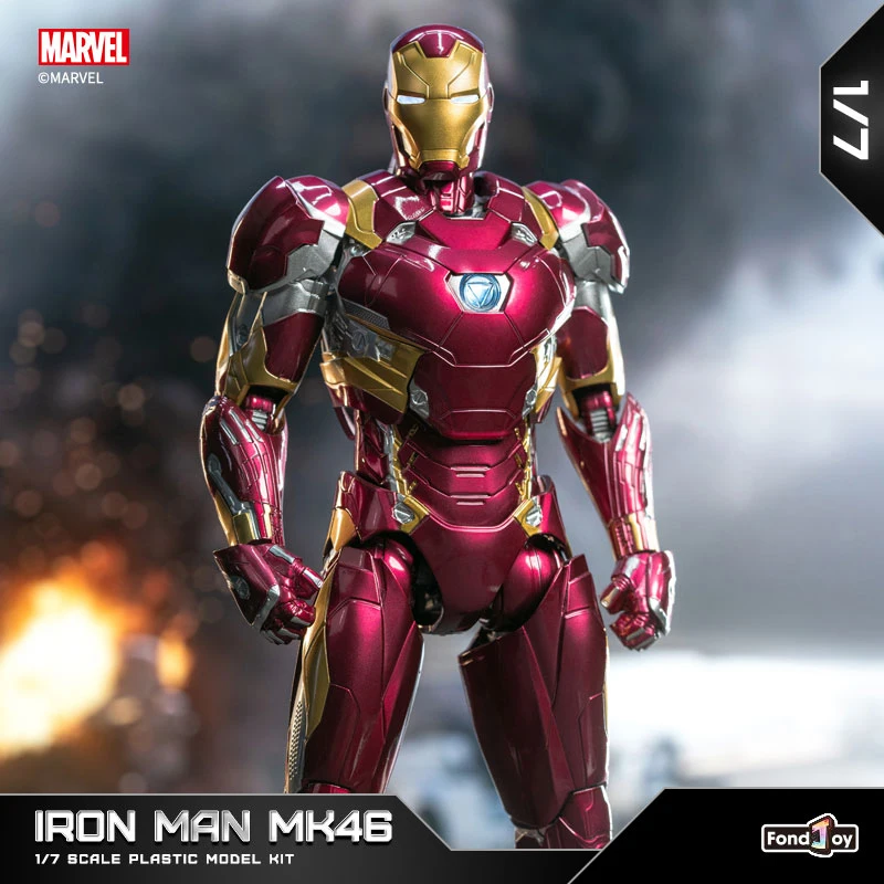 Fondjoy Marvel Iron Man MK46 1/7 Scale LED Model Kit Wholesale - Light-Up Reactor Collectible Action Figure, Bulk Stock for Resellers Boy Toy Gift