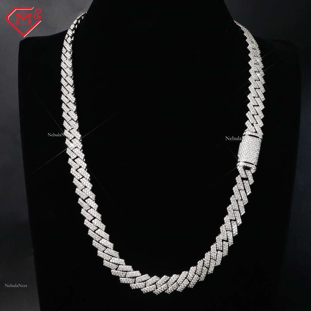 Hiphop 8mm10mm6mm Sterg Sier Iced Out VVS Moissanite Cuban k Chain