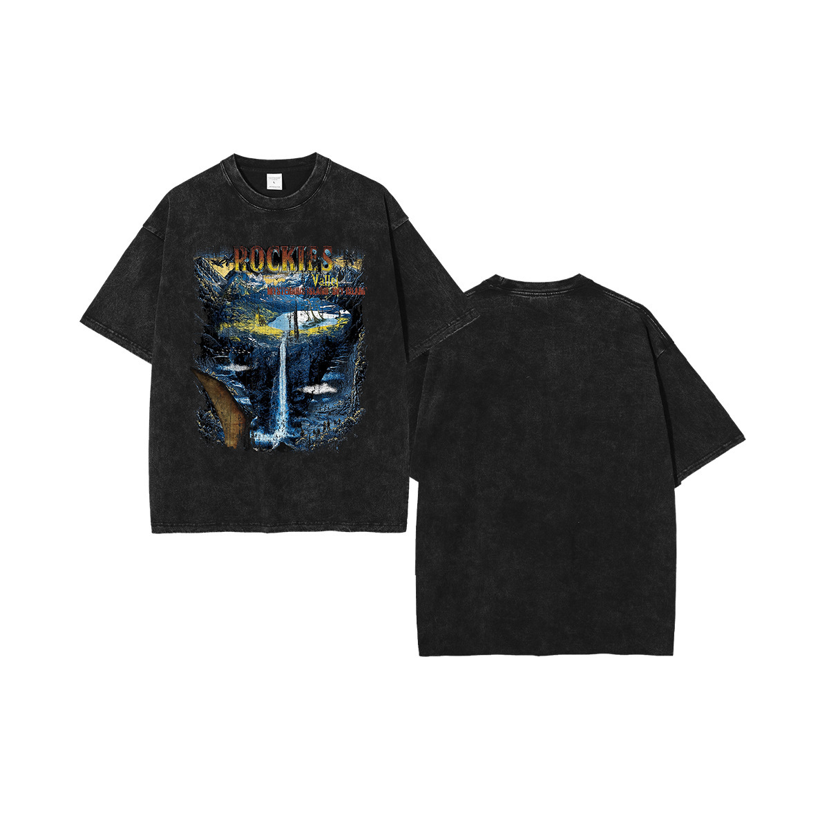 2025 Spring/Summer New Products: Stir fried Snowflake Printed T-shirt for Men, American Trendy Brand INS, Used Washed Men's Short Sleeve