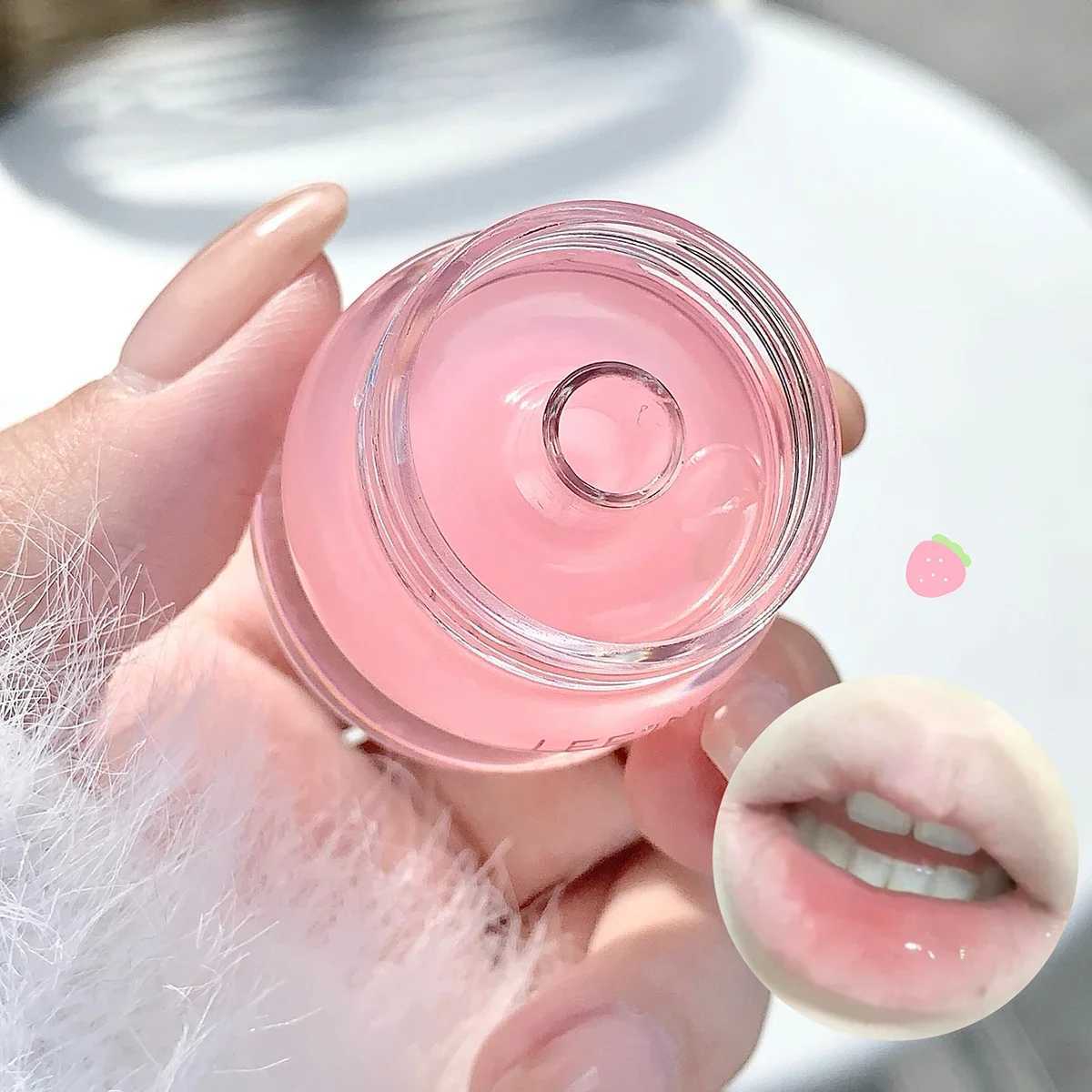 Strawberry light lipstick set transparent glass moisturizing lipstick transparent lipstick moisturizing jelly day and night lipstick set W250407