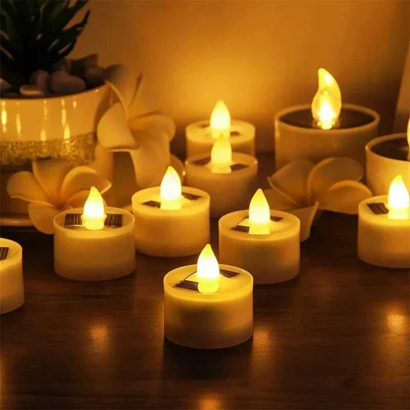 LED Solar Candle Light Outdoor Waterproof Flameless Solar Electronic Candles Night Lights For Birthday Wedding Party Decoration W251107