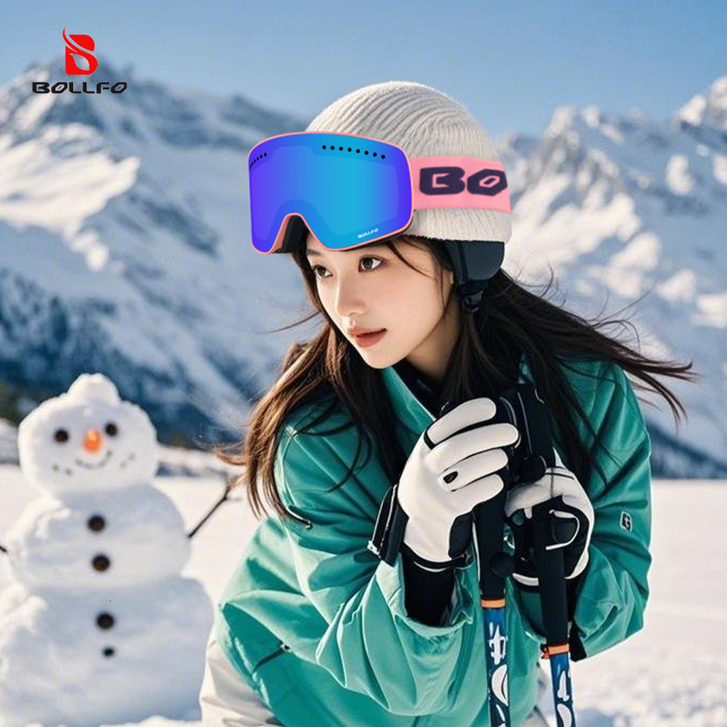 Ski Goggles with Magnetic Double Layer Polarized Lens ing Antifog UV400 Snowboard Men Women Glasses Eyewear case 221109