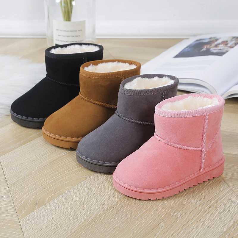 Children Snow Boots for Boys Girls Little Toddler Kids Thermal Boots Ankle Warm Classic Suede Flock Fabric Fashion Autumn Winter L251107