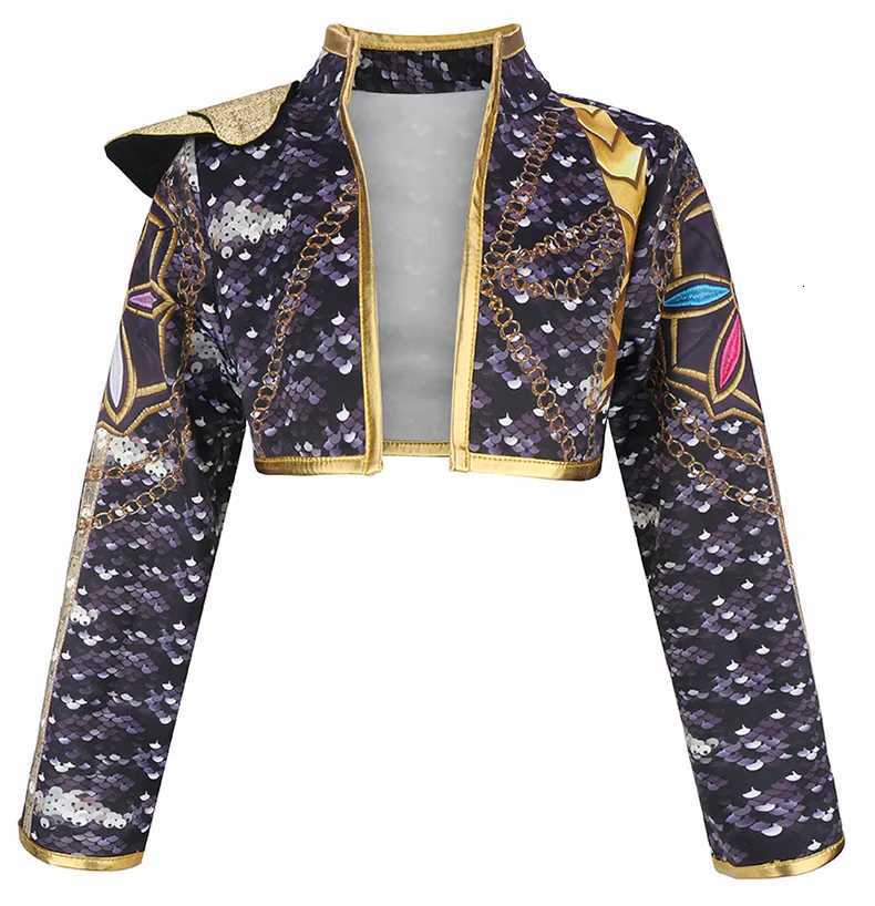 Childrens Kpop Demon Hunter Rumi Cosplay Costume Anime Girls Golden Black Role Play Outfit Stage Performance Halloween Sets W251107