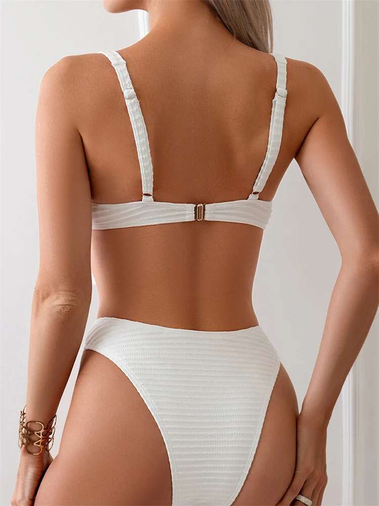 Dongdumaoyi High Waist Bikinis Women White Bikini Set Sexy Push Up Underwire Mini Micro Swimsuit Bathers Cut Out Bathing Suit Swimwear