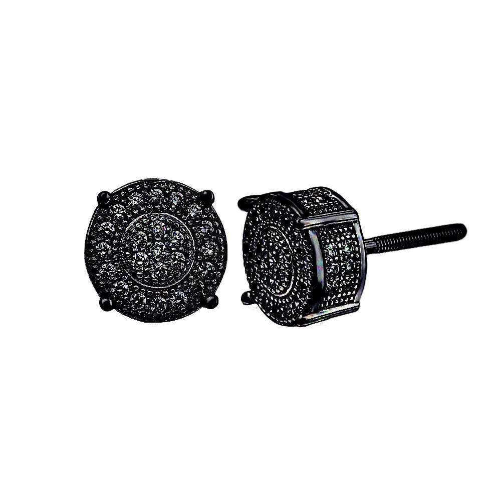 Hip Hop Jewelry Iced Out VVS Moissanite Diamond 14K White Gold Plated 925 Silver Round Stud Earrings for Men