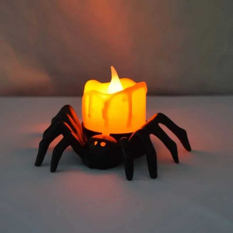 3/12/24Pcs Halloween Spider Night Light LED Horror Spider Light Spider Back Eye-popping Candle Lamp Party Decoration Props W251107