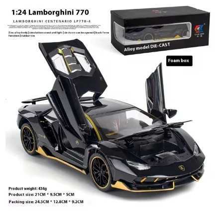 Simulate 1/24 scale Lamborghini LP770 super car model sound light childrens boy die-casting toy car gift collective soundXJ250407