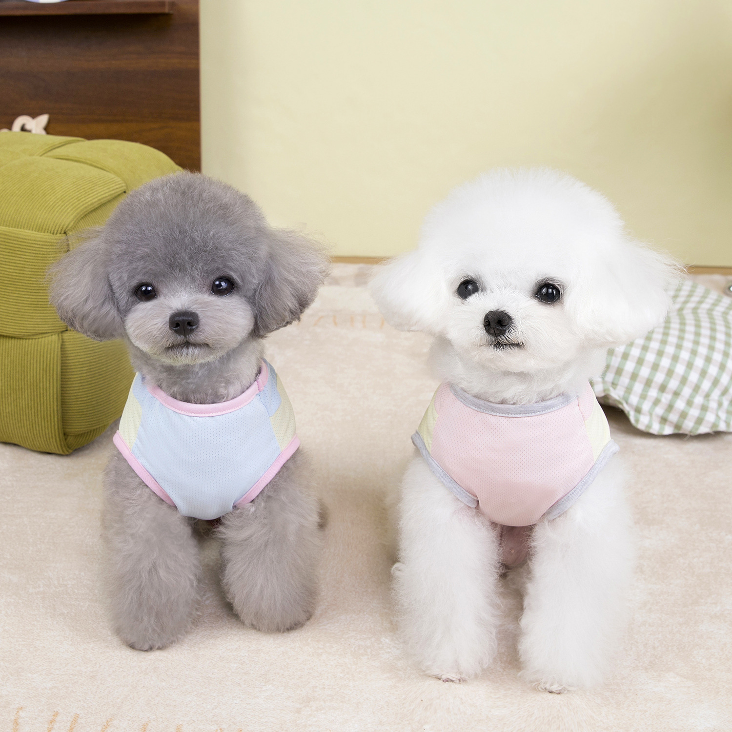 Dog Shirts Pet Clothes Double Tone Color Vest, 3 pcs Puppy Vest T-Shirt Sleeveless Costumes, Soft and Breathable Pet Apparel Outfits for Small Medium 