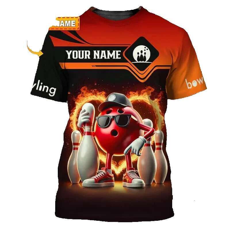 Customized name Bowg funny men's cool DIY personalized printing design short sleeved skeleton summer fashion T-shirt top