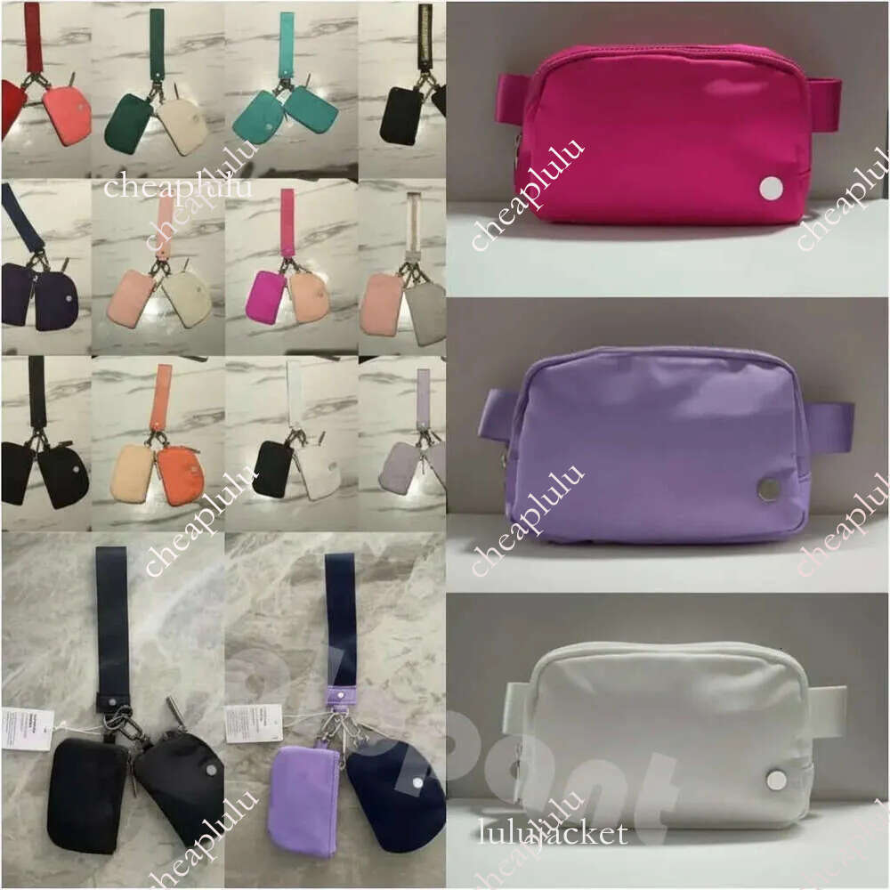 2025 New Colours Black Gold Bags Dual Pouch Mini Zip Around Wristlet Portable Keychain bags Coin Purse Pocket Luluity lemoner keychains Wallet coin purse butler