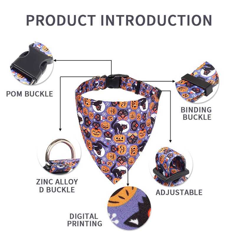 New pet supplies Halloween dog Sally Wa towel collar cat triangle scarf bib M250407