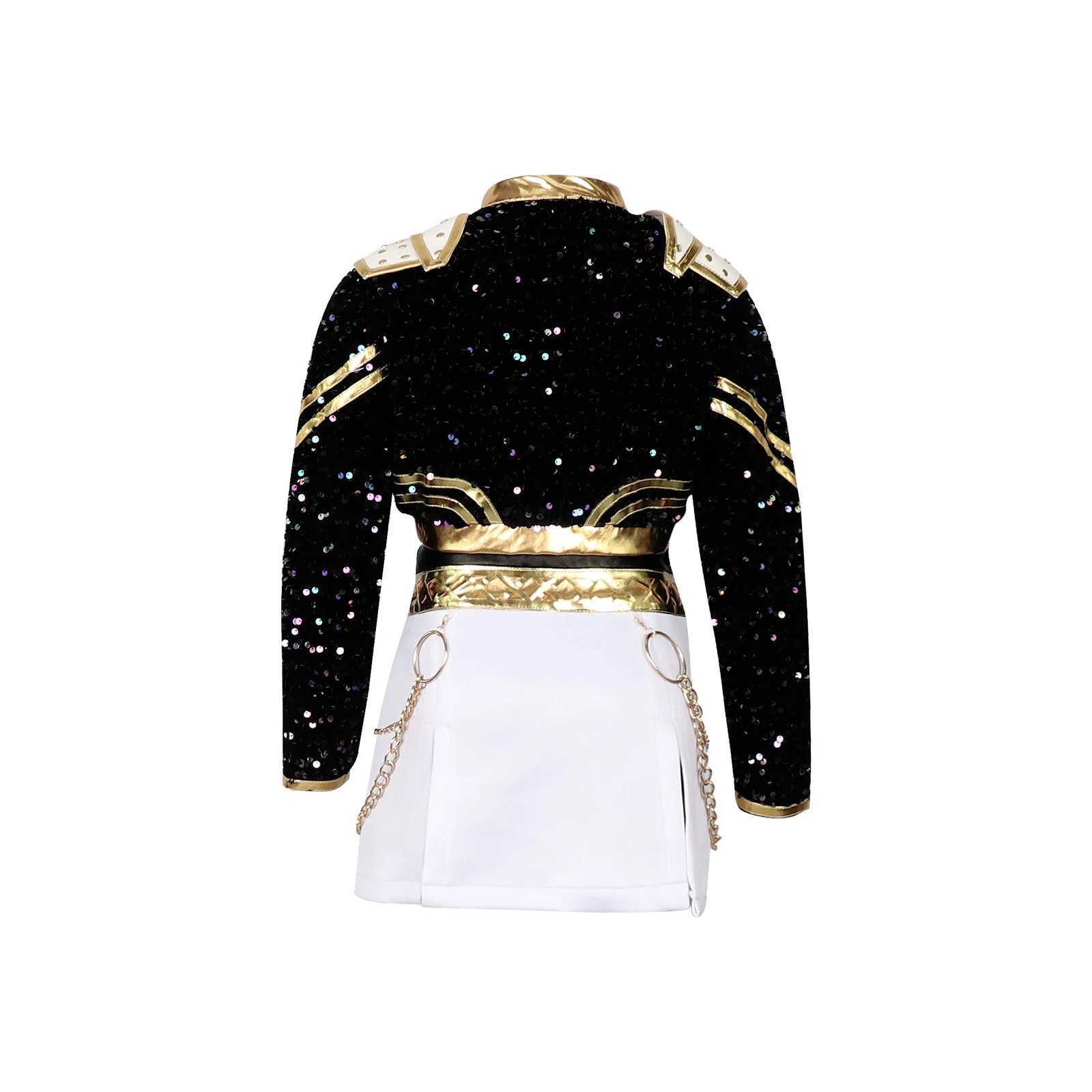 Kids Kpop Devil Hunter Huntrix Rumi mila zuoyi Cosplay costume Black and gold set Childrens girl idol role-playing costum W251107