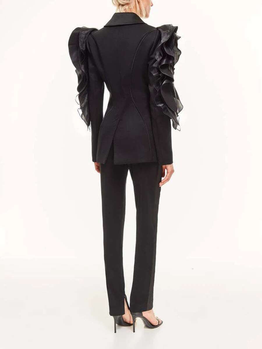 TWOTWINSTYLE Asymmetric Jackets For Women V Neck Long Sleeve Spliced Button Slimming Casual Coats Female Style Clothes New