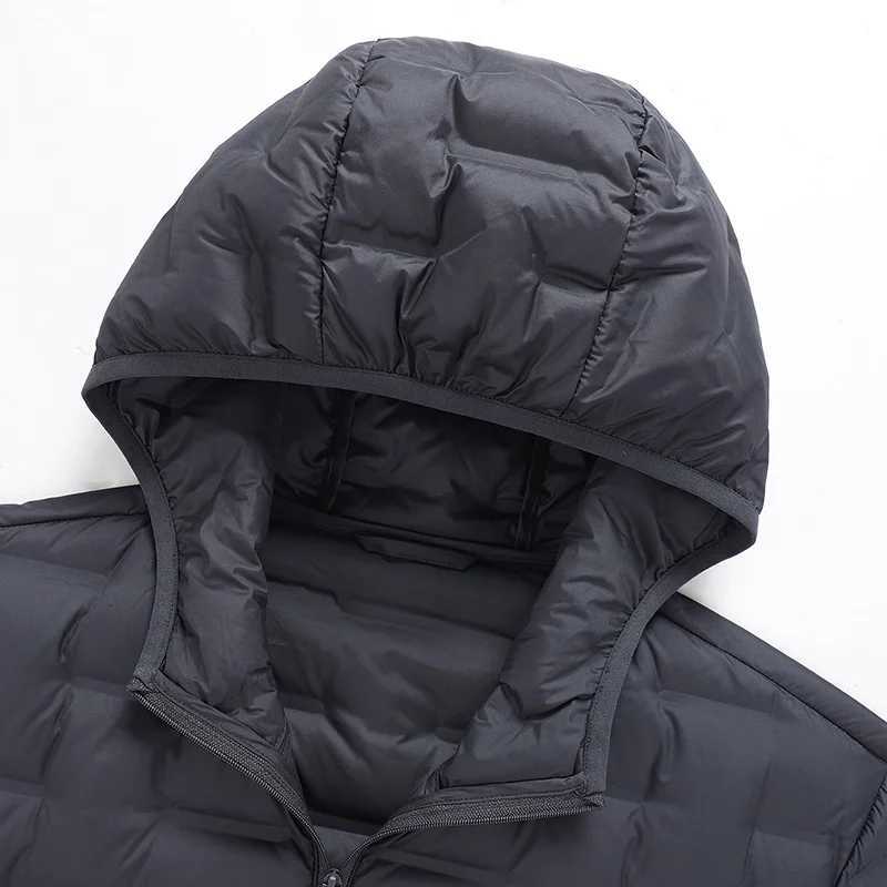 JNLN Down Jacket Men Camping Hiking Mountaineering Lightweight Padding Coat Winter Waterproof Windproof Warm Hooded WindbreakerT251107