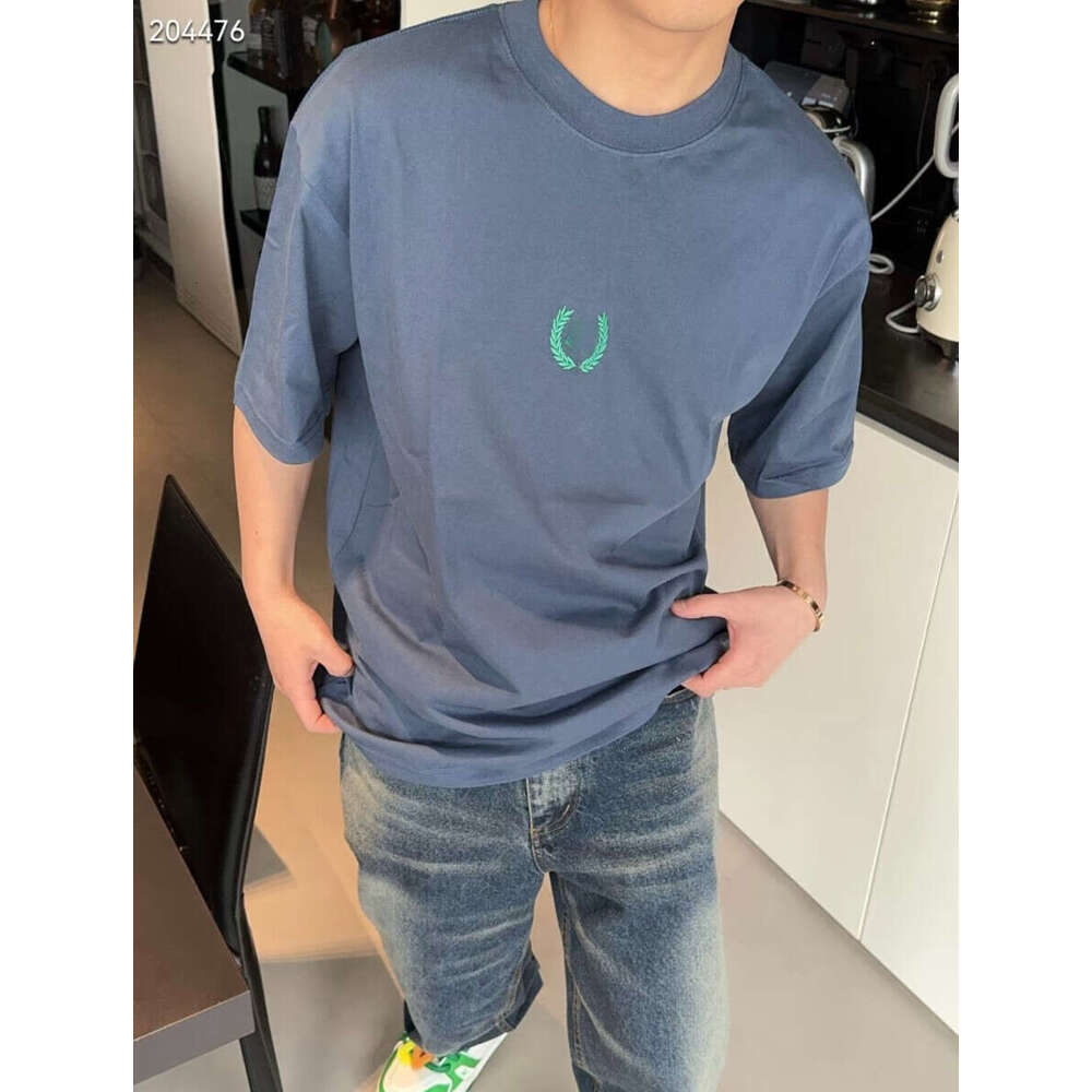 Letter Embroidery Casual Short Sleeved Men's And Women's High Street Retro Distressed Worn-Out Trendy T-Shirt