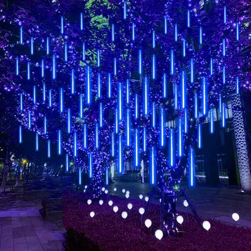 30/50cm LED Meteor Shower Fairy String Garland Lights Christmas Decorations Outdoor Wedding Street Garden Decor 32/24/12 Tubes W251107