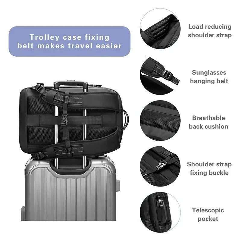 Vacuum Compression Travel Backpack For Men 17In Waterproof Multifinonal Notebook Backpacks Anti Theft Back Bags High Quality New