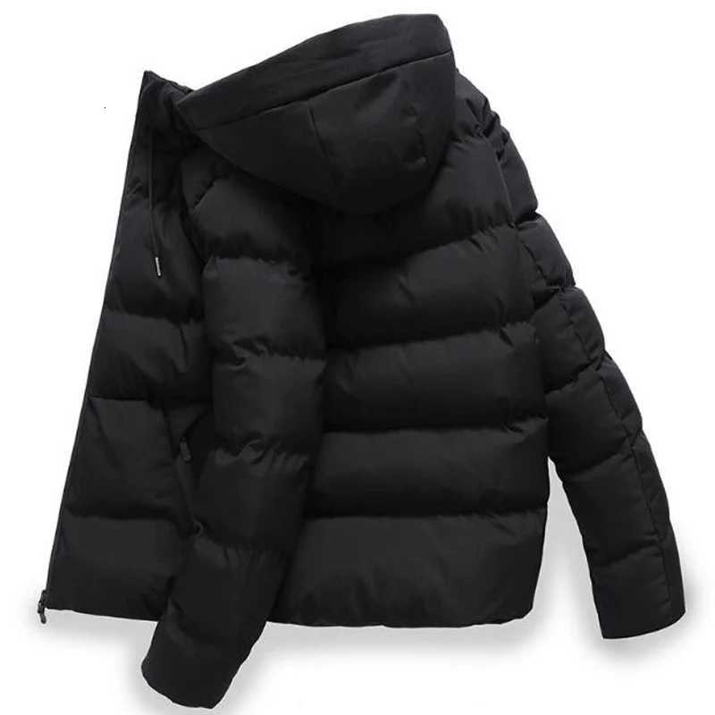 Mens Coats Winter Parkas Casual Solid Hooded Parka Coat Men Long Sleeve Windbreak Lightweight Padded Jackets Streetwear JacketT251107