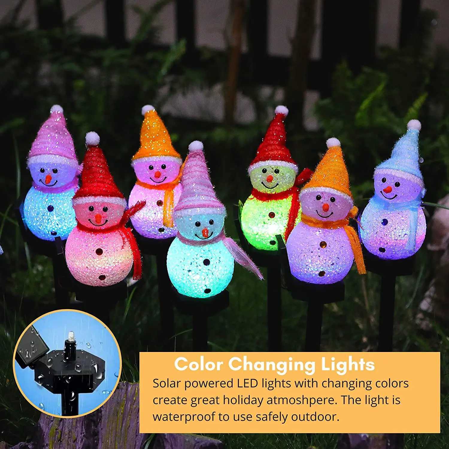 Solar Christmas Snowman Stake Light Outdoor Lawn Lamp for Garden Yard Decor Xmas Holiday Pathway Lighting W251107