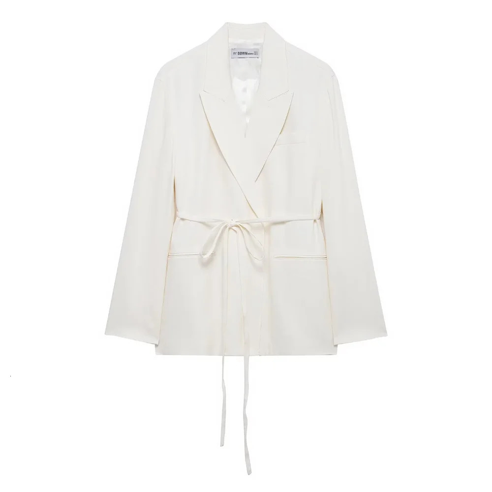 Womens Casual Elegant n European and American Retro Linen Blended Jacket Pants Set 250407