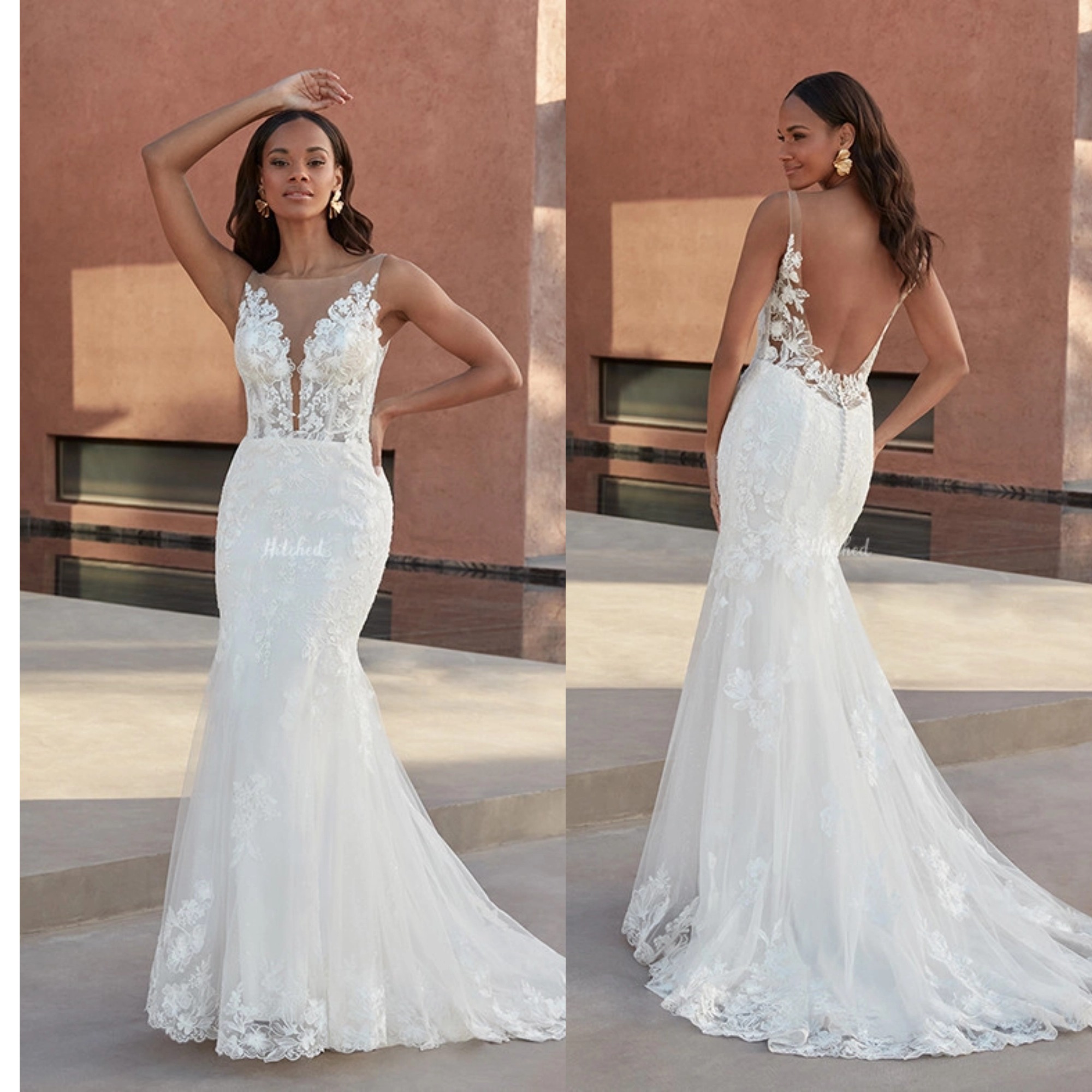 Bohemian Wedding Dresses Sweetheart Lace Appliques Mermaid Bridal Gowns Customized Sexy Backless Sweep Train Boho Robe De