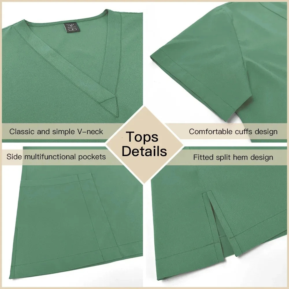 Slim Fit Scrubs Uniform Women Scrub Sets Nursing Accessories Hospital Surgery Gowns Dental Clinic Beauty Salon Workwear 250402