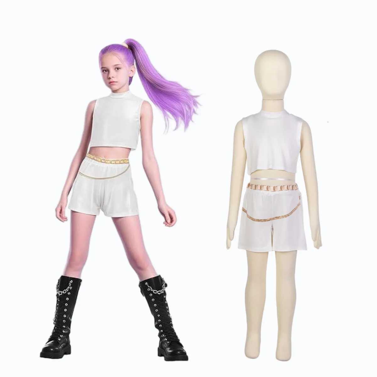 K-Pop Witch Hunter Girl Kids Costume 3D Print Polyester Role Play Dress Set Halloween Cosplay Party Outfit for Girls 2-12Y K251107