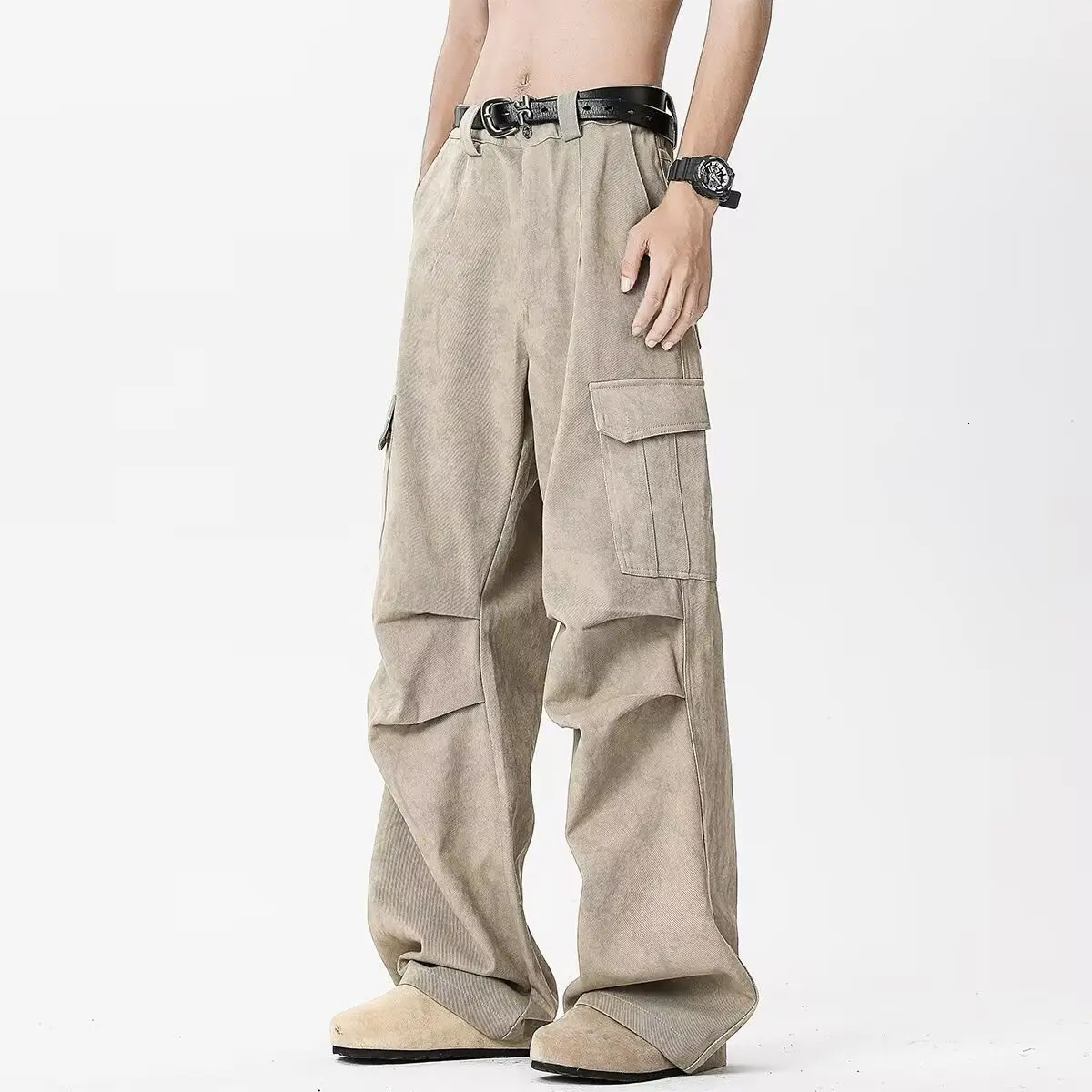 Tiy Dye Baggy Pockets Stacked denim pants Low end denim pants Mens casual streetwear 2000s clothing jeans 250402