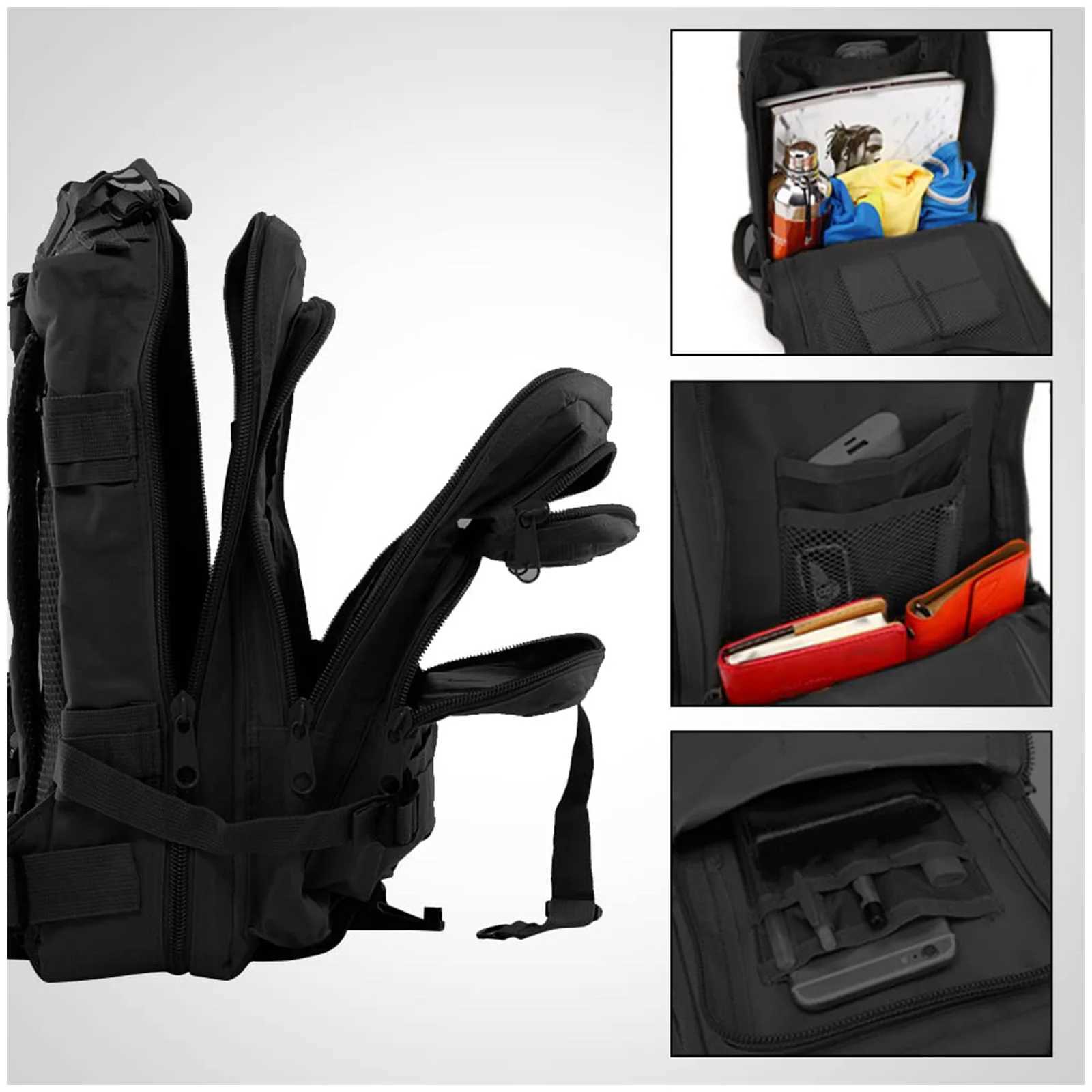 Tactical Backpack Large 3 Day Assault Pack Molle Bugout Bag Rucksack for Hiking Treeking TravelXJ251106