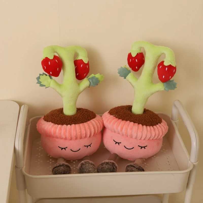 30cm Cartoon Potted Plant Plush Doll Cute Sunflower Rose Strawberry Cactus Calla Lily Plush Plant Home Decoration Gift For Kids C251107