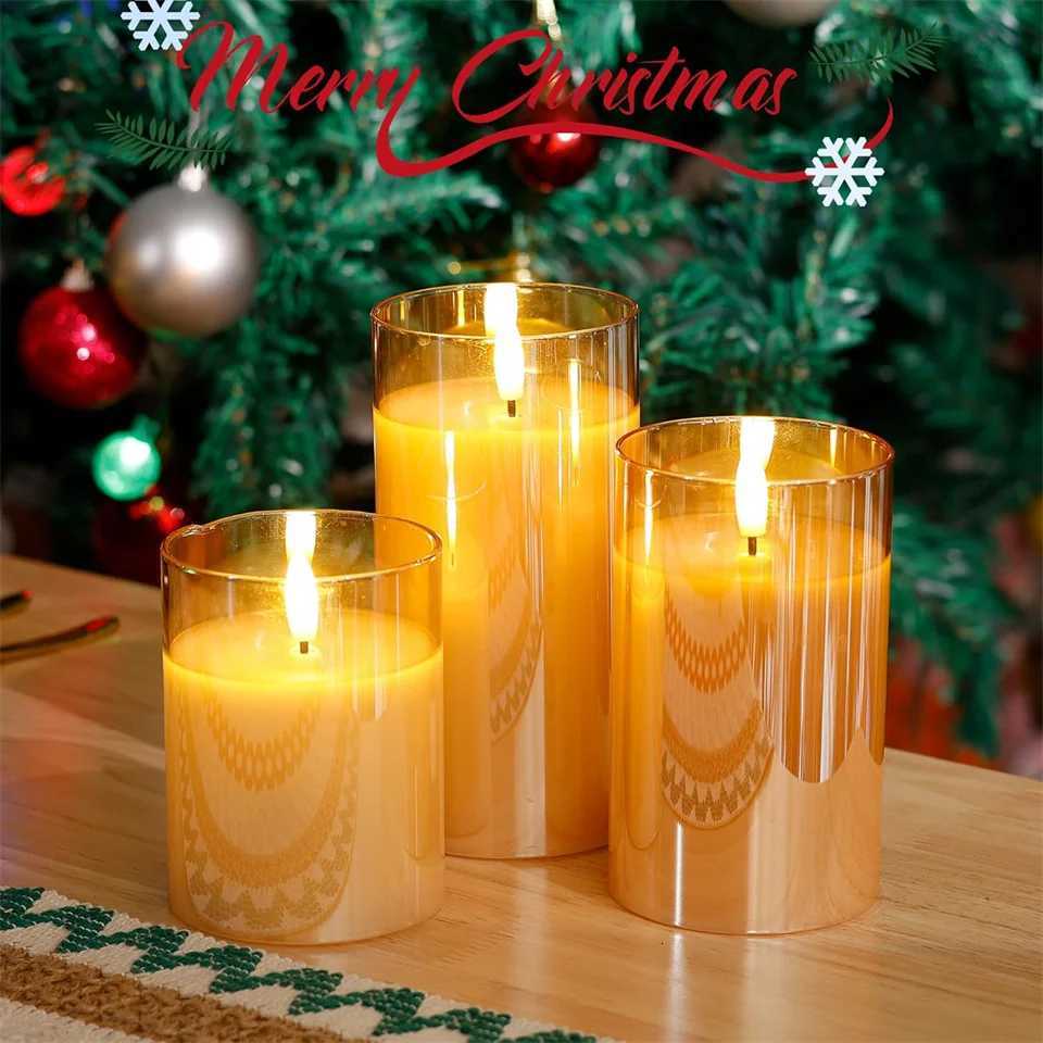 Battery Operated LED Flameless Candles with Remote and Timer Real Wax Candles Flickering Light for Wedding Home Party Decor W251107