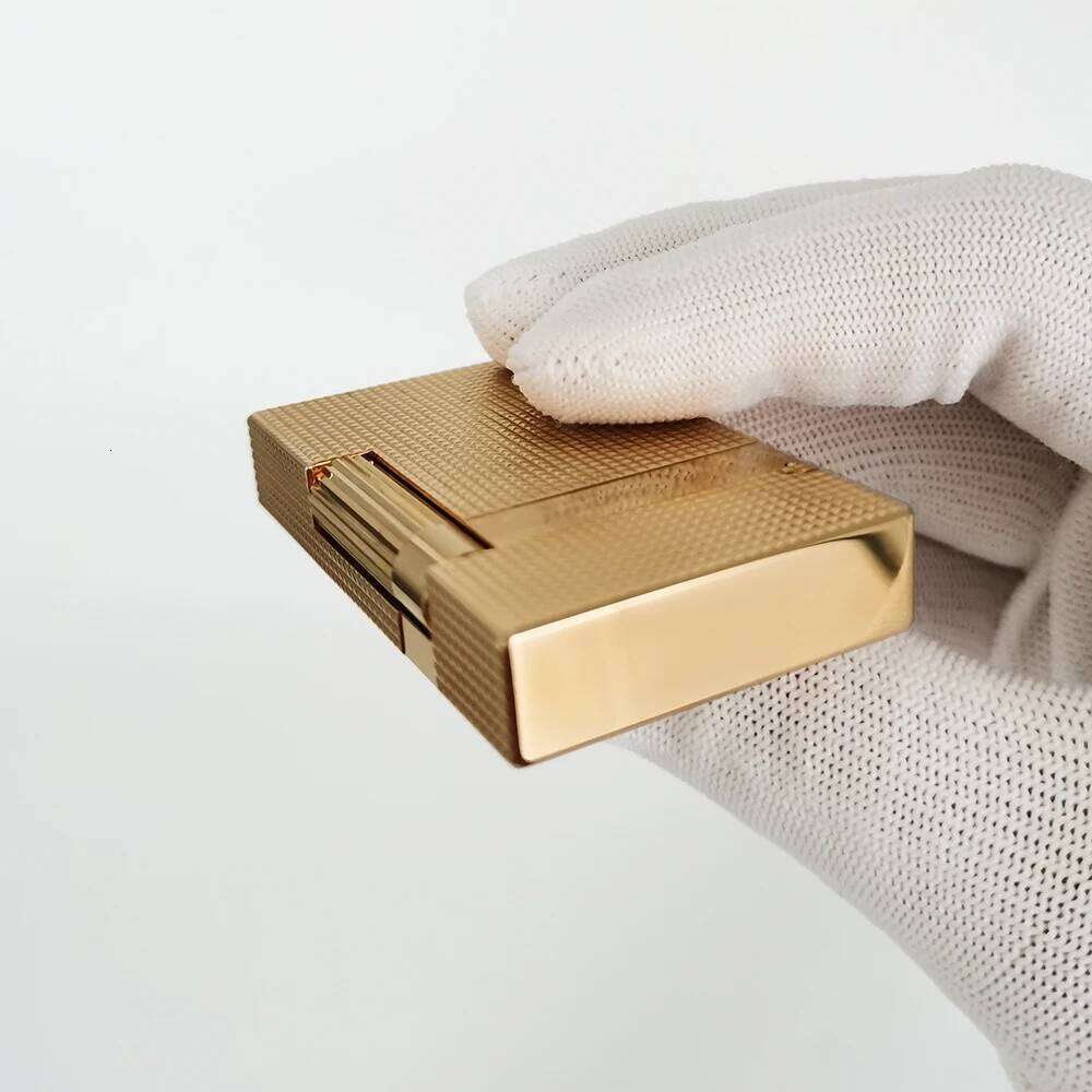 Memorial Lighters Small Lattice Gas Butane Paris Cigarette Lighter Open Sound Smoking Accessory For Father Best Choice Gift High-Quality