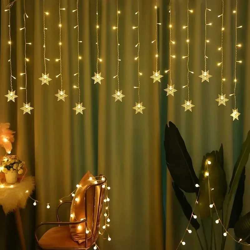 Christmas Snowflake String Lights USB Powered 35M/7M for Outdoor Garden Home Xmas Party Decoration 2026 W251107