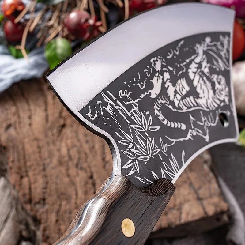 Meat chopper kitchen butchers knife bone chopper chefs knife wooden handle chopper vegetable chopper cooking knife 250403 - view 3