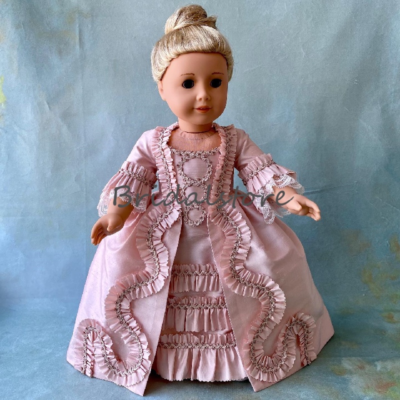 Pink Rococo Flower Girls Dress With Ruffles Victorian Era Medieval Children Birthday Party Dress Costume Cosplay 2025 Princess First Holy Comunion Dre