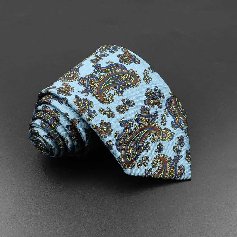 Mens Fashion Silk Tie 7.5cm Soft Novelty Necktie Blue Green Orange Color Ties For Men Dot Floral Bowtie Wedding Business Gift X250407