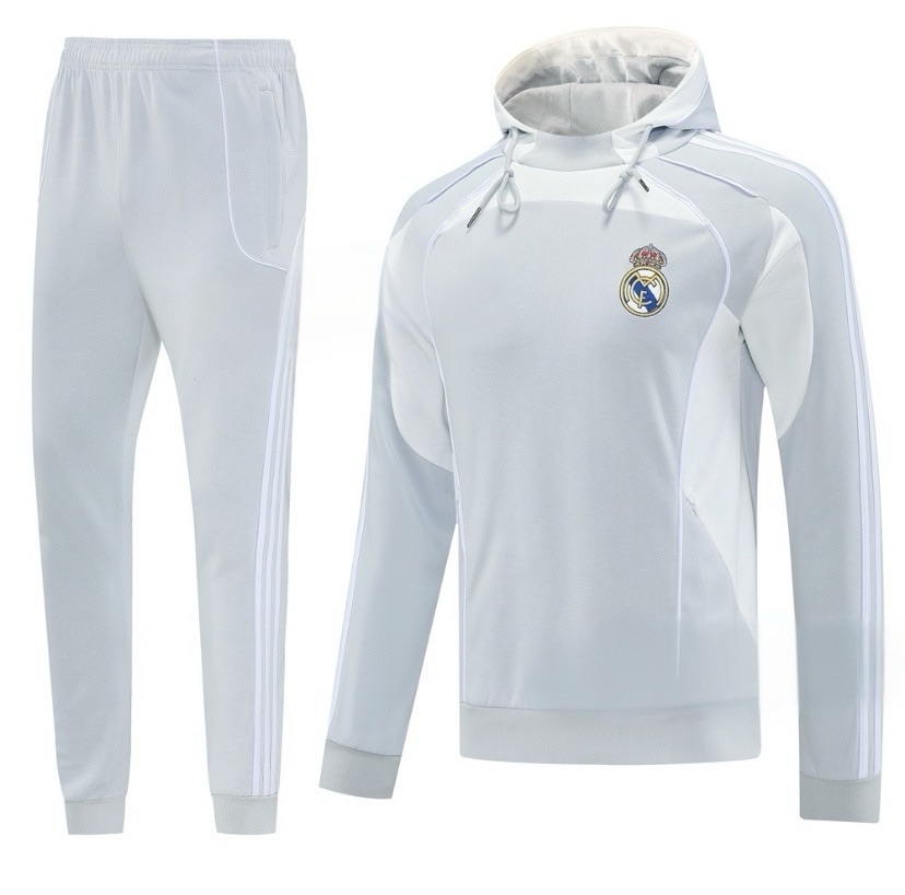 New Real Madridd winter hooded suit adult training suit Bellingham football jersey warm-up outfit
