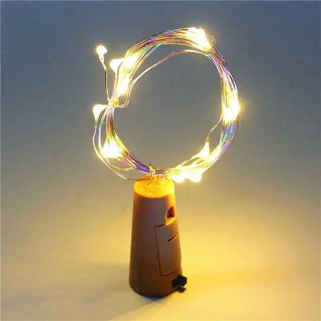 5pcs Bar LED Wine Bottle Cork String Fairy Lights Holiday Decoration Garland Fairy Lights Christmas Copper Wire String Lights W251107